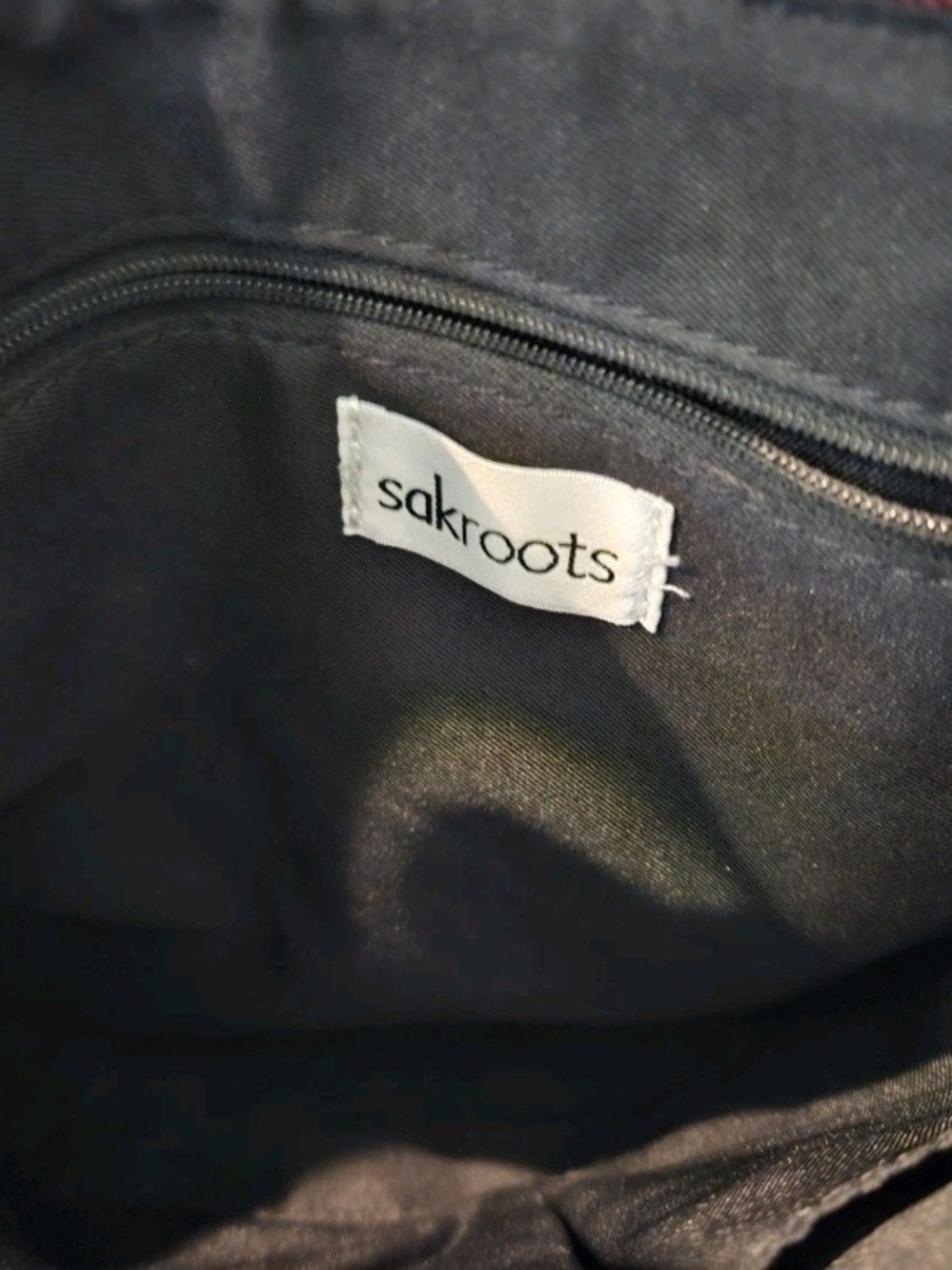 Sakroots Brown Crossbody Bag with Pink & Purple Floral Print - Picture 3 of 3